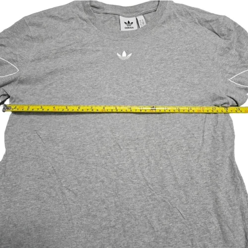 ✨2/$25 Adidas Men's Light Gray Icon Stripes T-Shirt - Picture 5 of 5